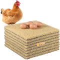 8 Pack Chicken Nesting Pads, Washable Nesting Box Liners for Chicken Coop, Reusable Plastic Nest Box Pads with 4 Pcs Fake Wooden Eggs, Chicken Laying Mats, 12×12×0.8 inch - color: Khaki x 8