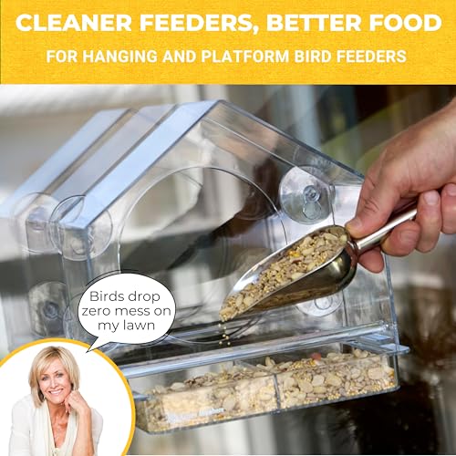 No Mess Wild Bird Seed for Outside Feeders, Sunflower Hearts Blend, 5 lb | no mess bird seed, shell free sunflower hearts for birds, kernel peanuts and hulled millet, no fillers, made in USA