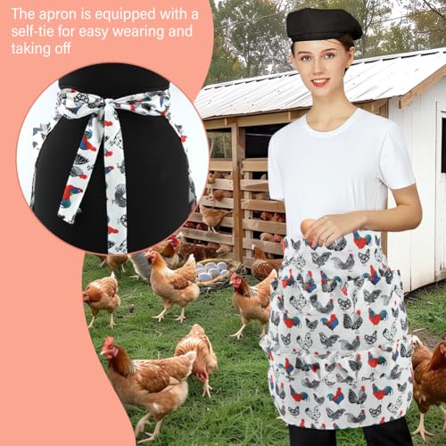 Egg Apron,Egg Collecting Apron Polyester,12 Pockets Egg Apron for Fresh Eggs,Egg Gathering Apron for Chicken Duck Goose Eggs