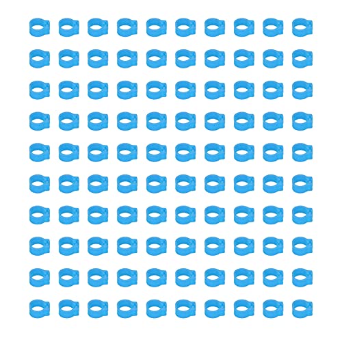 Omabeta Pigeons Foot Ring, Durable Plastic Easy-to-Install Compact Design, Identification Leg Rings, for Pigeon Identification, Light Blue, 8mm, 100 Pieces - color: Light Blue