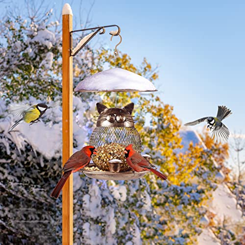 LBTING Bird Feeder, Wild Bird Feeder for Outdoor, Cute Cat-Shaped Style | Squirrel Proof, Metal, Decoration, Hanging Outside Garden Yard - style: Cat-Shaped