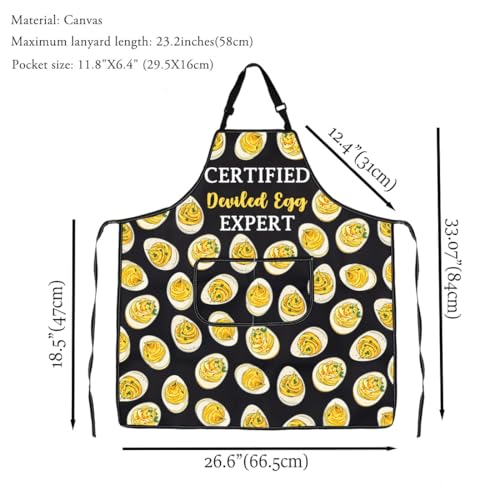 VAMSII Deviled Eggs Lover Gift Certified Deviled Egg Expert Apron With Pockets Egg Enthusiast Kitchen Gift