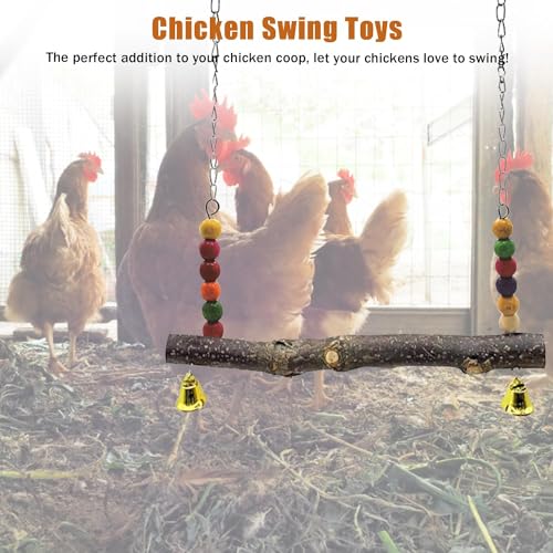 Chicken Bird Swing,Chicken Perch,Natural Wooden Swing Toys,Wood Stand for Chick,Safe and Relief of Stress,Chicken Coop Accessories,Coop Swing for Chicken Bird,Parrot,Hens (A) - color: B-2PCS