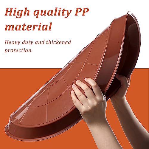 Eccliy 6 Pack Plastic Plant Saucer Heavy Duty Planter Saucers Large Plant Pot Saucers Plastic Water Trays for Indoors and Outdoors Flower Plant Plant Drip (Terracotta,23 Inch) - color: Terracotta, size: 23 Inch, style: Round