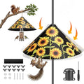 18.5 Inch Sunflower Squirrel Baffle for Bird Feeder Pole, Large Birds Attract Squirrel Proof with Non-slip Pad, Chew Proof Plastic Bird House Rain Guard Accessories for Shepherds Hook Outside