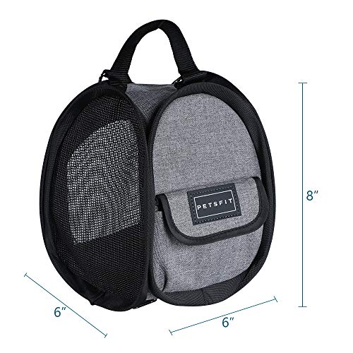 Petsfit Hamster Carrier Small Animal Bag for Sugar Glider,Hedgehog,Tortoise,Teacup Dogs,Baby Guinea Pig - Lightweigh Carriers with Shoulder Strap,Breathable Mesh Window,Removable Mat,Side Pockets