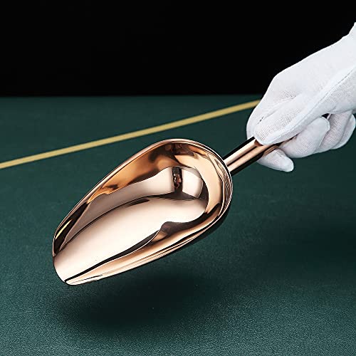 Copper Ice Scoop, Fashion Ice Cream Scoop, Premium Stainless Steel Cookie Scoop, Dog Food Scoop, Sturdy Flour Scoop, Utility Candy Scoop, Dishwasher Safe (8oz/9 Inch) - color: 4. Copper