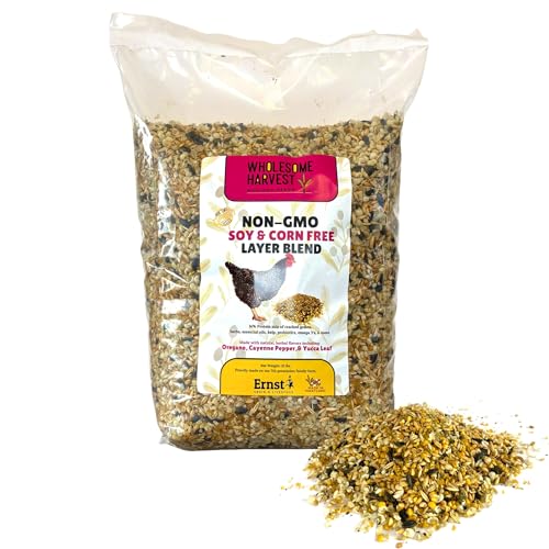 Non-GMO Soy and Corn Free Whole Grain Layer Blend 16% - Chicken Feed for Laying Hens and Ducks - Includes Essential Oils, Herbs, Oyster Shells, Vital Minerals, and Omega 3, 10 lb - size: 10 Pound (Pack of 1), style: Whole Grain Layer