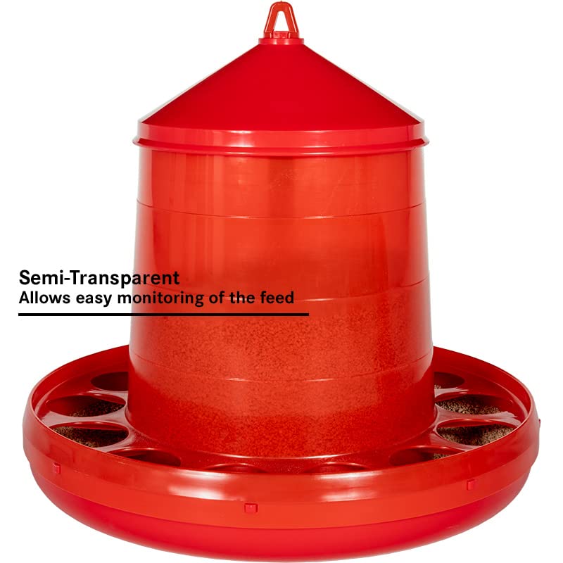 Premier 1 Poultry Tower Feeder – 26 lb, for Chickens, Ducks & Turkeys | Semi-transparent for at-a-glance feed monitoring. No need to remove top to check level. - style: 26 lb