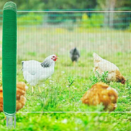 Temporary Fence with Posts 4' x 100' for for Dogs Outdoor Backyard | Plastic Garden Fence Animals Barrier with Fiberglass Stake Windbreak Rope, Portable Outdoor Fence Easy to Use - size: 4' x 100'