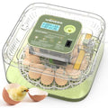 12 Egg Incubator with Automatic Egg Turning and Humidity Control, LED Egg Candling Light, Customized Incubation Days, Incubators for Hatching Eggs, Chicken Quail Parrot Pigeon Birds, Green - size: 12 eggs