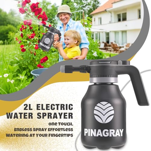2L/0.5Gallon Electric Water Sprayer - Rechargeable Battery Powered Mister for Plants, Weeds, Cleaning & pet Cooling, Handheld Sprayer with Nozzle and Extension Wand