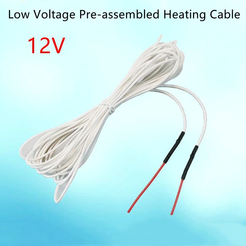 12V Pre-Assembled Heating Cable Low Voltage Silicon Rubber Heating Wire for DIY Steering Wheel Heating,Self Made Warmer Incubator,Seat Heater (8ft) - size: 8ft