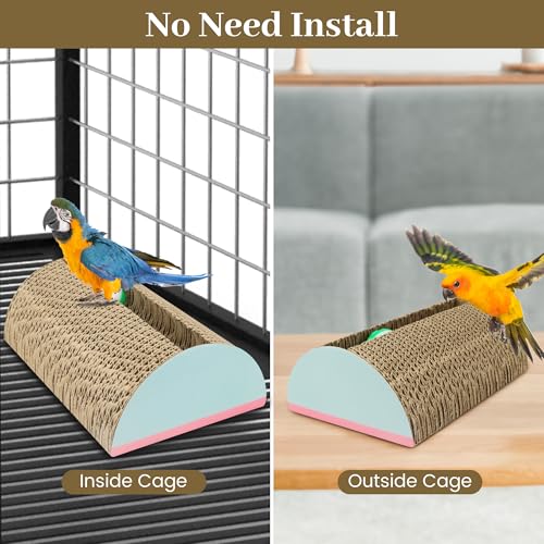 Parrot Cardboard Toy with Jingle Bells Bird Cage Perches Toy for Small to Regular Parrot Toys Bird Amazon, Grey Parrots, Parakeets,Macaw - size: MEDIUM size