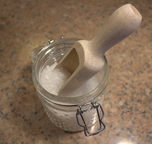 efo Large Wooden Scoop Set of 3 – Rustic Bathsalt Scoop - Multipurpose Wooden Spoon - Wood Salt and Spice Scoops – Stylish Wooden Candy Spoon - Washing Powder Scoops - 3 pcs, size 6.7" / 17cm - size: Set 3x6 3/4" (17cm)