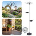 1 Set Upgraded 75.9" Shepherds Hook for Bird Feeder, Hanging Plant Wind Chime Stand, Metal Adjustable Standing Pole Holder for Indoor Outdoor, with 2 Rack & Weight Bag (4 Hooks) - style: 4 Hooks