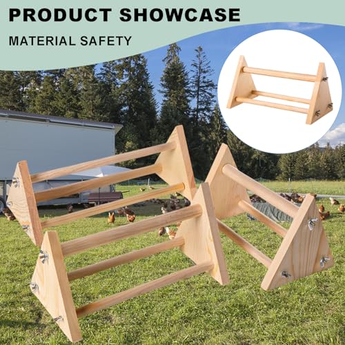 Chicken Perch for Coop -size13 L x 5.9" W x 6.5" H- Heavy Duty Poultry Roosting Bar with Natural Pine Wood-Durable Chicken Coop Accessories，Chick Perch Training Toys for Bird Baby Chicks Parrot