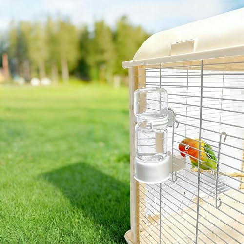 Automatic Bird Water Dispenser Cage Hanging Water Feeder with Anti-Spill Design for Parakeet Canary Small Parrot Lovebirds (2PCS 240ml Water Dispenser) (140ml) - color: 140ml