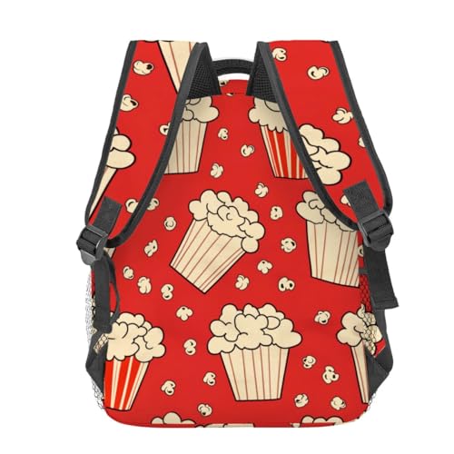 Popcorn Pattern Backpack Travel Backpacks Laptop Rucksack,School Bookbag for Women Kids Boys Girls,Movie and Food Back Pack Accessories Bags,Ideal Gifts for Work, Outdoor Adventures - color: Color98