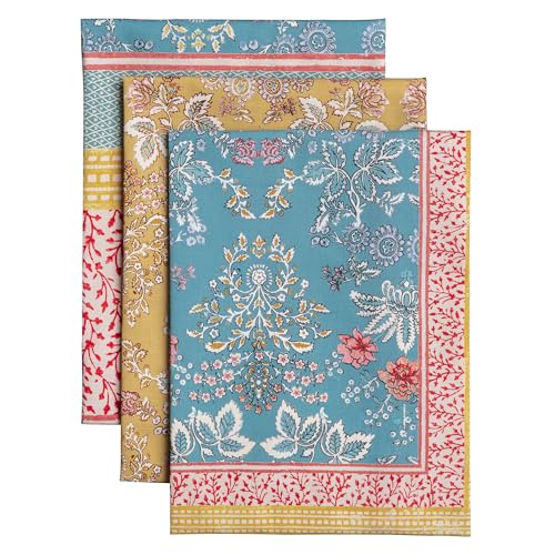 Maison d' Hermine Kitchen Towels Set of 3, 100% Cotton | Reusable, 27.50" x 20" - color: 001 - Marquise