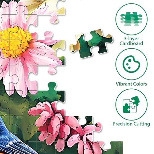 500 Pieces Puzzle for Adults,Birds Flower Puzzle, Recycled Cardboard Animals Jigsaw Puzzles 500 Pieces,Challenging Puzzles Game Home Decor Birthday Party Gift Toy for Adults Seniors 20.5 * 15 in - style: Birds