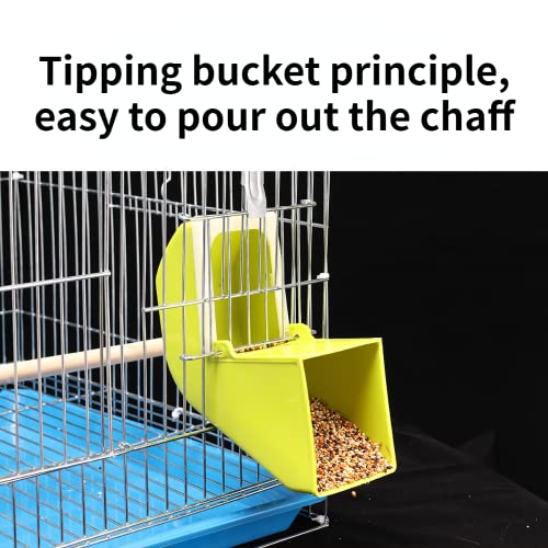 Bird Cage Feeder Tipping, Parrot Food Container Feeding Station Foraging Cage Accessories Suitable for Parrot Cockatoo Canary Lovebird