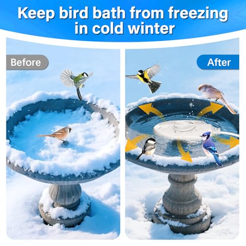 100W Bird Bath Heater, Birdbath Heaters for Outdoor Bird Bath Water Heater in Winter Submersible Thermostat Control, Heated Bird Bath Deicer for Outside Bird Chicken Poultry Livestock (White) - color: White