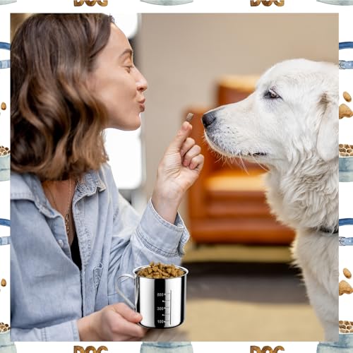 Dog Food Scoop 2Cup,304 Stainless Steel Dog Food Measuring Cup,2Cup Pet Food Scoop for Dogs Cats - size: 2 cup