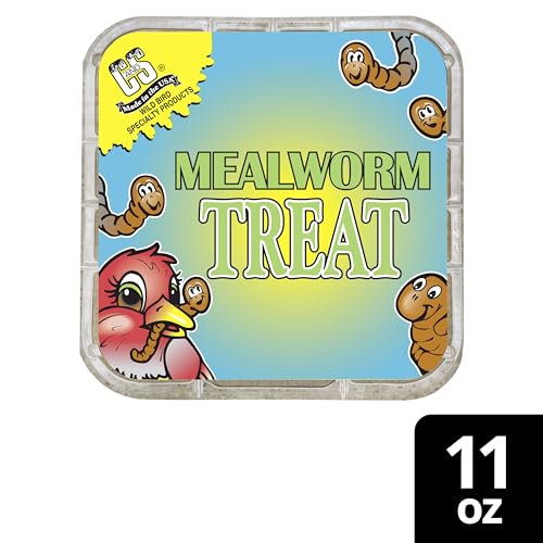 C&S Mealworm Treat Suet Treat, Suet Cakes for Wild Birds, Pack of 8 | Suet cakes for woodpeckers, made with real insects, use in a suet feeder year-round - style: Mealworm Treat, 8 Pack