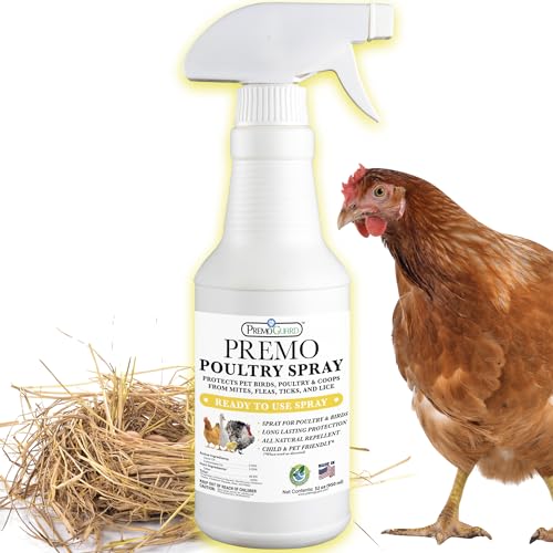 Premo Guard Natural Poultry Spray – Kills Scaly Leg Mites, Fleas, & Lice | Treats Chicken, Duck, Geese Pests, Spray Directly on Birds and Coops, Natural Plant Based Oils, Control & Prevention - size: 32 oz