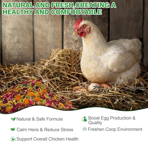 42oz Chicken Nesting Herbs Pure Natural Mix for Coop & Nest Boxes | Nesting herbs for chicken coop neutralize odors, attract hens to nest boxes, calming scent eases stress, creating cozy space