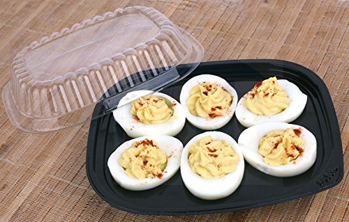 MT Products Clear Deviled Egg Containers Holds 6 Eggs 6.5" x 5.63" x 1.19" - Durable Egg Platter Tray (Pack of 12) - Made in the USA - size: 6.5 x 5.63 x 1.19 in