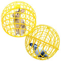 15.7" Ball-Shaped Movable Chicken Coop,Pigeon Rabbit Duck Safe Walking Net,Preventing Trampled by Horse,Predation by Eagles,Dog Bites.Pet Removable Prevent Harassment Safety Hutch(2 Pack) - color: Yellow(2 Pack)