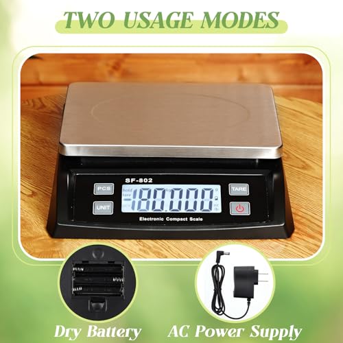 Large Digital Kitchen Scale 66LB 30kg Commercial Food Scale Stainless Bread Scale with LCD Display Commercial Weighing Devices for Baking Cooking(Black) - color: Black