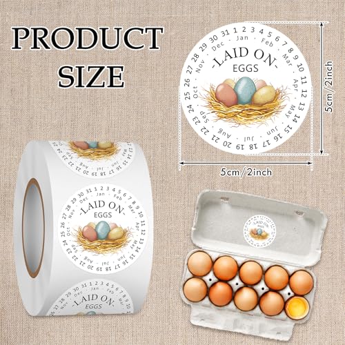 Louise Maelys 2 Inch Eggs Stickers,500 Pcs Egg Carton Labels | Egg Date Stickers, Eggs Laid on Date Stickers Farm Fresh Egg Stickers for Farmer's Market,Business,Farm Stand Supplies - color: Color1
