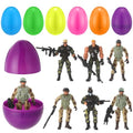 Capoda 4.7" Jumbo Easter Eggs with Soldier Deformation 6 Set Easter Basket Stuffers Egg with Toy Army Men Action Figures with Weapons Basket Stuffer Egg Hunt Fillers Classroom Prize Gift Goodie Favor