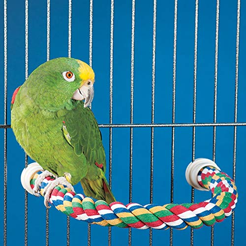 JW Pet Comfy Perch for Birds Flexible Multi-Color Rope, Small - 21" Length (Pack of 12) - size: Small (Pack of 12), style: 21"