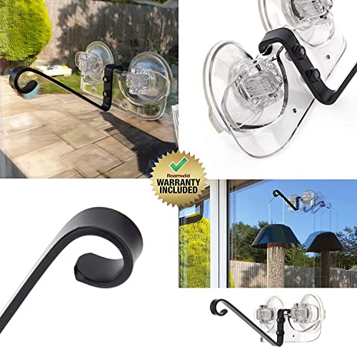 Roamwild Window Mounted Bird Feeder Bracket with Super Strong NEW Dual Suction Cups Outdoor