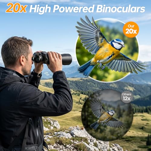 Aurosports 20x70 Binoculars for Adults with 70mm Large Objective Lens | High Powered, Enhanced Low-Light Performance, BAK4 Prism FMC HD Optics, Bird Watching, Cruise Ships, Hunting - size: 20x70