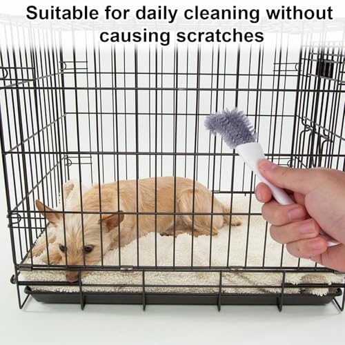 2pcs Bird Cage Cleaner with Long Handle, Bird Cage Brush Droppings Removal Tool for Small Animals Remover Parrot Bath Perches Cleaning Accessories