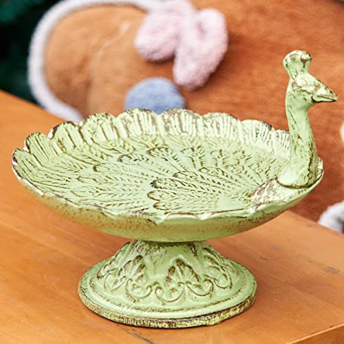 HOUYANG Cast Iron Bird Baths for Outdoors,Metal Bird Feeder,Garden Yard Table Decor | Heavy-duty material suitable for all seasons; also ideal for storing fruit, snacks, and small items indoors. - color: Birdbaths-A