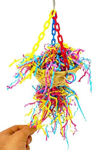 1615 Shred Basket Swing Cage Toy Cages Foraging Parrot Parakeet Cockatiel Conure Birds Rope Little Nesting Perch Aviary Pet Swings Play Gym