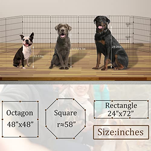 Artmalle Dog Playpen 30 Inch, 8-Panel Rustproof Foldable Fence with Door | Rustproof 8-panel metal playpen with door folds flat, sets up tool-free, and forms multiple shapes indoors or outdoors. - style: 24'' x 30'' x 8PCS