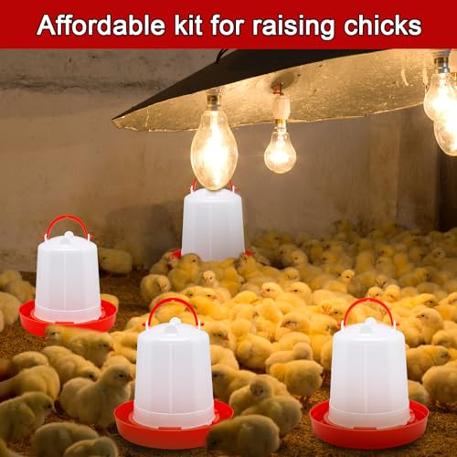 Funnymoom 12 Pack 1.5L Poultry Feeder Chick Waterer Kit Feeding and Drinker Bulk for Small Baby Chicken Duckling Goose Pigeons Quail Coop Accessories(Watering) - style: Watering