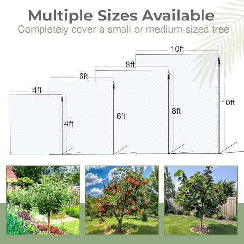 Fruit Tree Netting Cover with Zipper & Drawstring, 2 Packs 4ft x 4ft Insect Bird Barrier Netting for Garden Protection, Ultra Fine Mesh Garden Netting - size: 4 x 4 ft(2 Packs)
