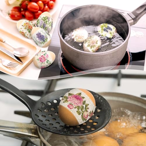 Fullhawl 48 Pcs Heat Shrink Sleeve Decoration Easter Egg Wraps Egg Packaging Pysanka Pysanky Pattern Stickers for Party Decoration (Decoupage) - style: Decoupage