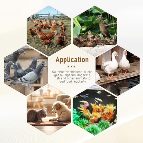 Automatic Chicken Feeder with Timer, Duck Feeder | 16 Groups of Timed and Fix-quantity Chicken Feeders No Waste for Chickens, Ducks, Geese, Pigeons, Fish, Dogs, Fish, Cats