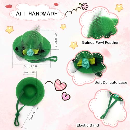 6-Pack Mini Chicken Hats for Hens, Dolls Hats, Cute Decorations | Cotton & Polyester, 2.76 in (7 cm), Adjustable Chin Strap, Fits Small Animals - style: Single-Flower-Suede-1