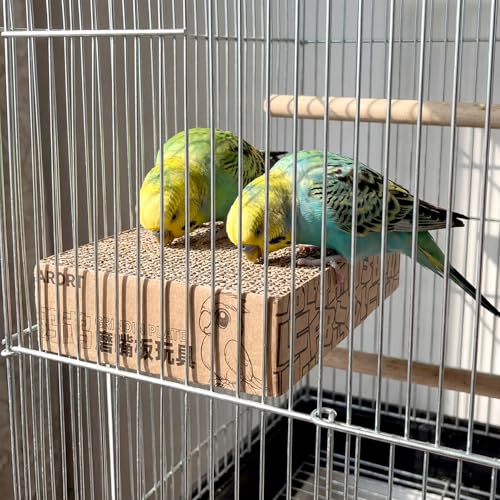 7.3 Inch Paper Bird Platform, Parakeet Toys Bird Toys Parrot Perch Birds Cage Stand Chewing Toy Parrot Cage Playground for Macaws, Conures, Budgies, Cockatiel, Lovebird, Small Birds
