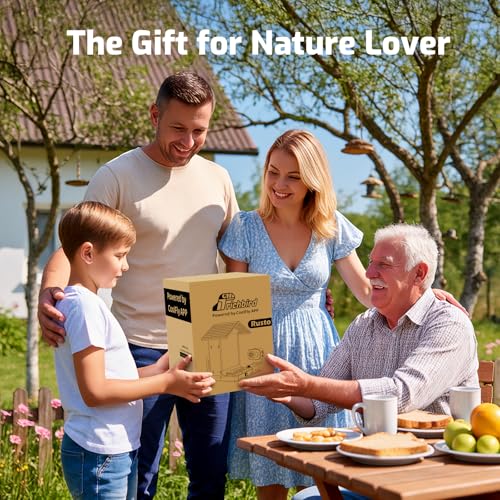 Smart Bird Feeder with Camera, 2.5K Ultra-HD Bird Camera | Free AI Identify Bird Species, Live Stream, Solar Powered Bird Feeder, 2.4L Large Capacity, Gift for Men Women Bird Lovers - color: White Camera